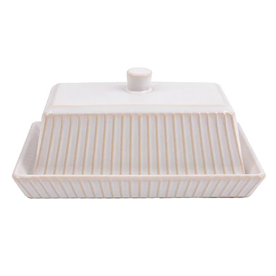 Pasadena Butter Dish, White