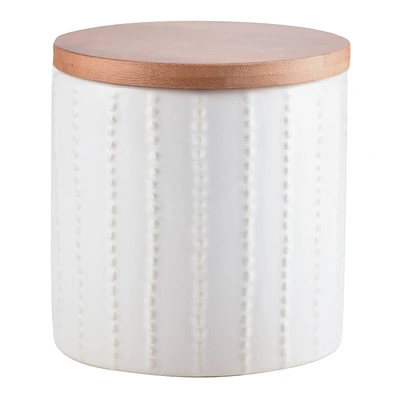 White Dot Stoneware Canister, Small