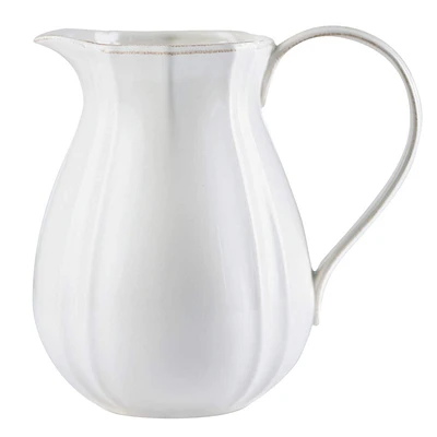 Providence White Scalloped Stoneware Pitcher