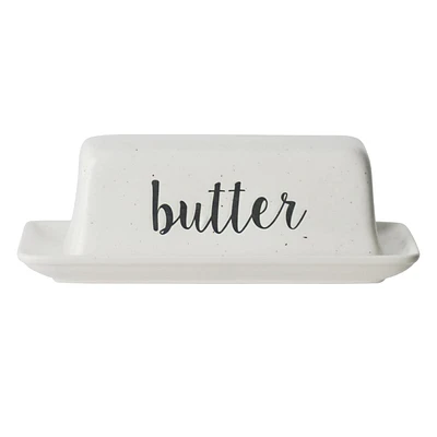 Farmhouse Speckled Stoneware Butter Dish