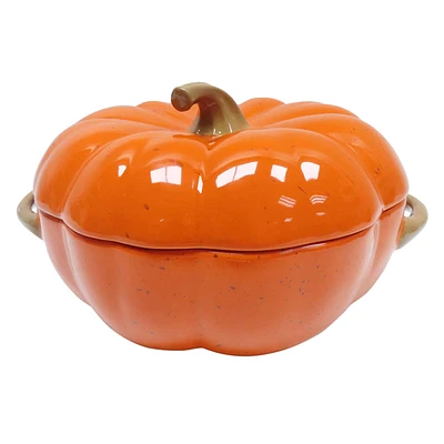 Pumpkin Shaped Ceramic Soup Tureen with Lid