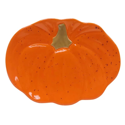 Pumpkin Shaped Ceramic Salad Plate