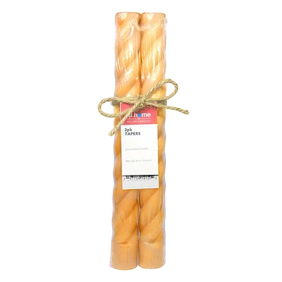 Yellow Twisted Taper Candles