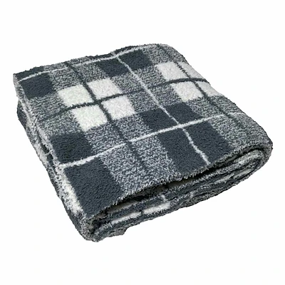 Plaid Cozy Knit Throw Blanket