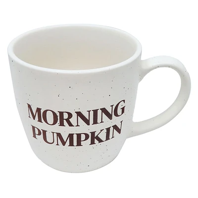 Honeybloom Ivory Morning Pumpkin Mug, 18oz