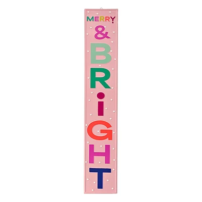 Metal Merry & Bright Leaner, 47"