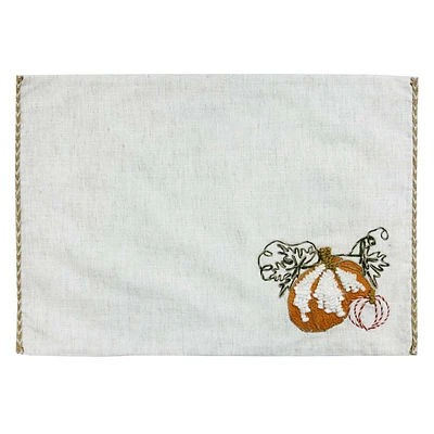 Embroidered Pumpkin Placemat, 19x13