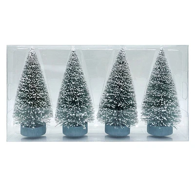 Set of 4 Sage Sisal Trees, 5"