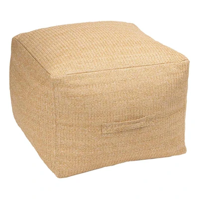 Hermosa Brown Outdoor Pouf, 20"