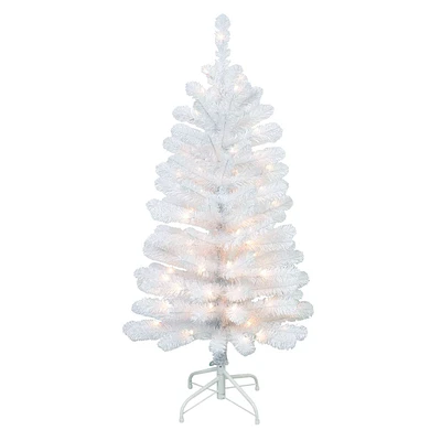 (A13) Pre-Lit White Fir Christmas Tree, 4'