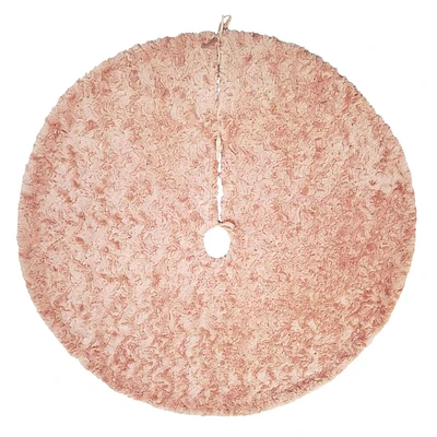 Pink Fuzzy Tree Skirt, 48"