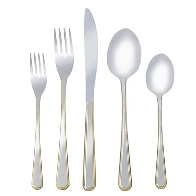 Providence 20-Piece Silver & Gold Flatware Set