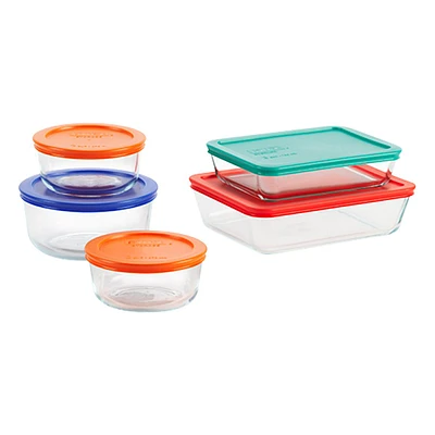 Pyrex 10-Piece Multicolored Food Storage Set