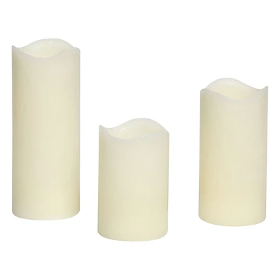 3-Pack LED Wax Pillar Candles