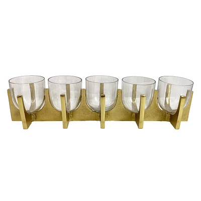 5 Glass Votive Tealight Candle Holder