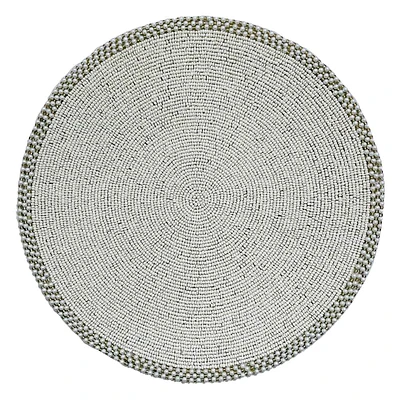 White Beaded Pearl Placemat, 14"