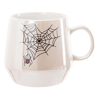 White Spider Web With Heart Mug, 18oz