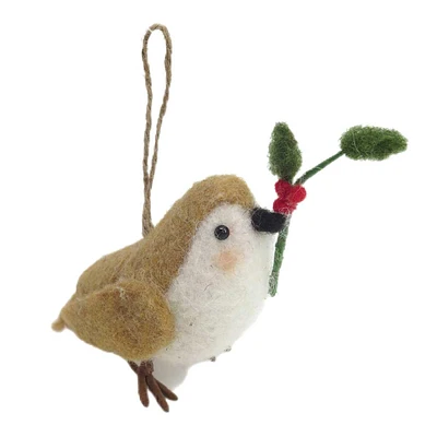 Felt Bird Ornament, 3.5"