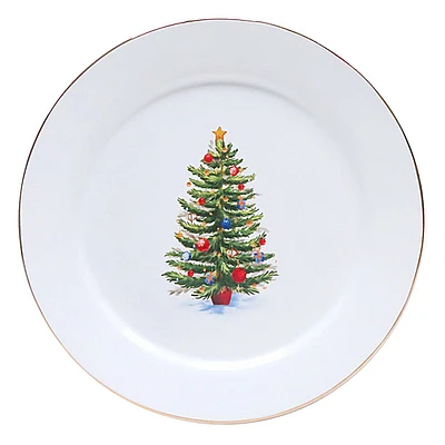 Classic Christmas Tree Ceramic Dinner Plate, 10.5"