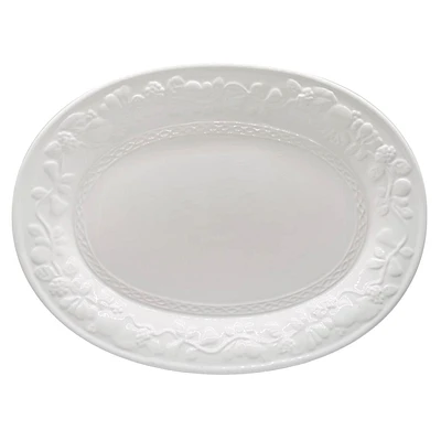 Oval Fruit Embossed Serving Platter