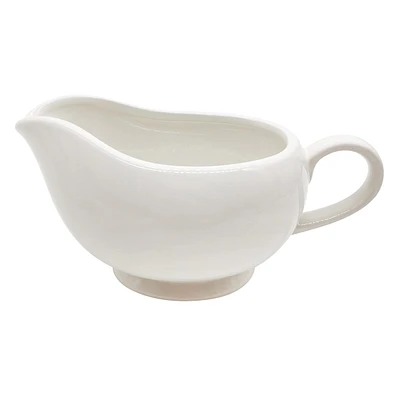 White Stoneware Gravy Boat