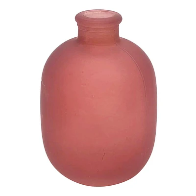 Tracey Boyd Dark Pink Frosted Glass Bud Vase, 4"