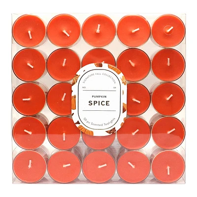 50-Piece Pumpkin Spice Scented Tealight Candles