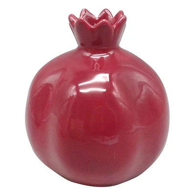 Providence Burgundy Pomegranate Ceramic Vase, 6"