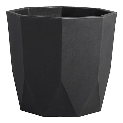 Merino Black Outdoor Planter, 16"