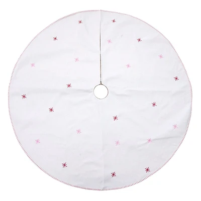 Mrs. Claus' Bakery White & Pink Embroidered Tree Skirt, 48"