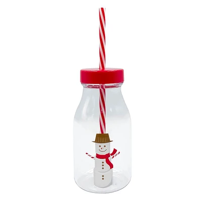 Marshmallow Snowman Milk Bottle, 13oz