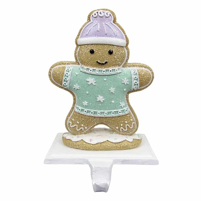 Mrs. Claus' Bakery Metal Stocking Holder Gingerbread Boy, 7"