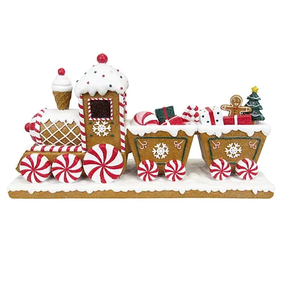 Gingerbread Train with Peppermint Wheels, 12"