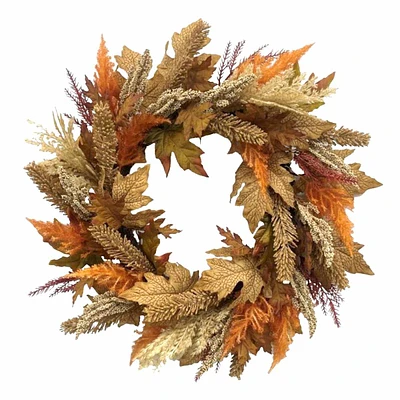 Brown Astilbe & Maple Mix Wreath, 24"