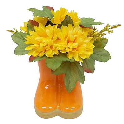 Sunflower Arrangement in Ceramic Rain Boot Vase