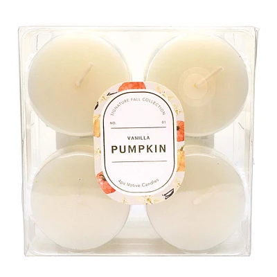 4-Piece Vanilla Pumpkin Scented Votive Candles