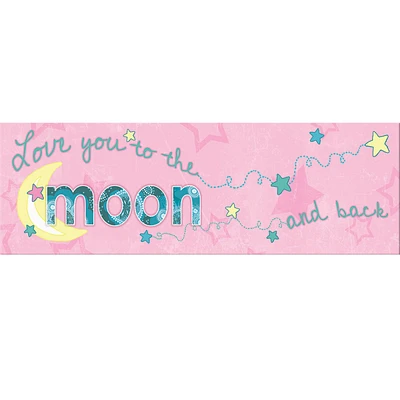 Love You To The Moon & Back Canvas Wall Art, 12x36