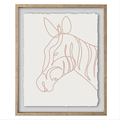 Tracey Boyd Glass Framed Zebra Sketch Print Wall Art, 16x20