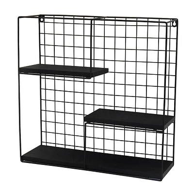 Black Metal Wall Shelves, 20"