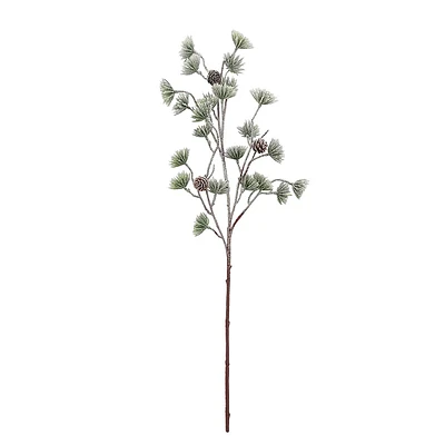 White Flocked Lamb's Ear Fruit Floral Stem, 30"