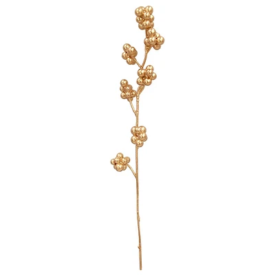 Gilded Single Branch Berries Pick, 6"