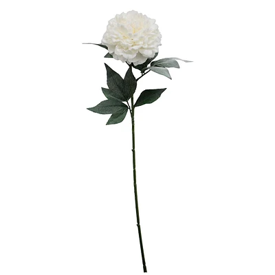 White Peony Snowy Floral Stem, 28"