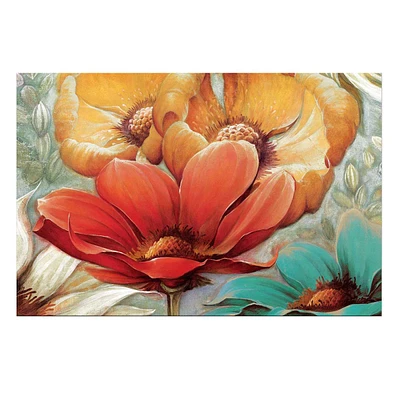 Red & Gold Floral Canvas Wall Art, 24x36