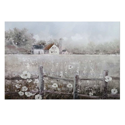 Farmhouse Floral Print Canvas Wall Art, 24x36