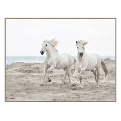 Glass Framed Horses Print Wall Art