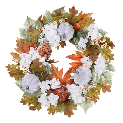 Blue Pumpkin Fall Wreath, 24"