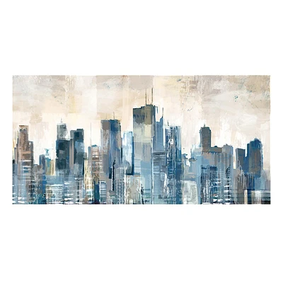 Urban Blues Framed Embellished Canvas Wall Art, 27x54