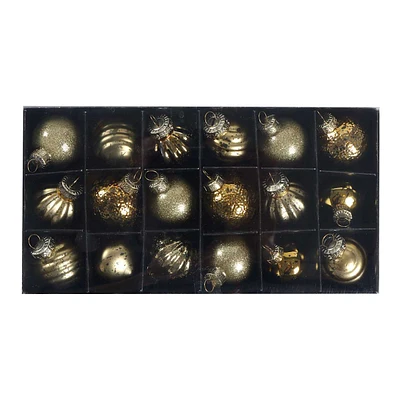 Count Gold Mix Glass Ornaments