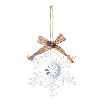 Rustic Metal Snowflake Ornament, 5"