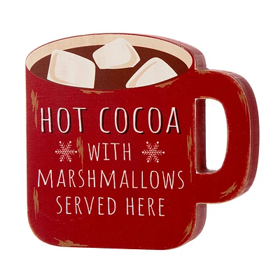 Hot Cocoa Mug Wall Sign, 6.5"